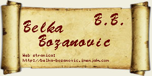 Belka Božanović vizit kartica